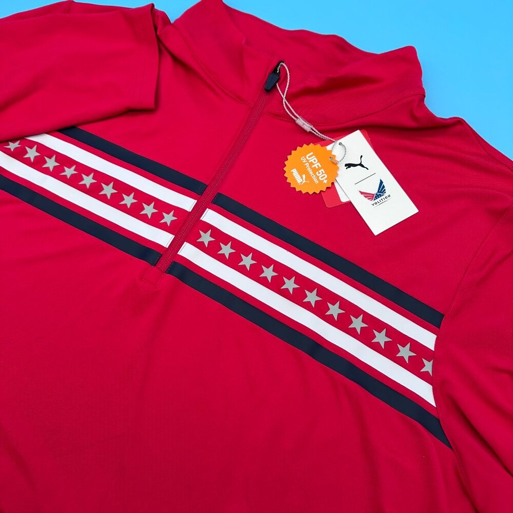 Puma Men's Volition Independence 1/4 Zip Golf Pullover, Size XL, Ski Patrol Red